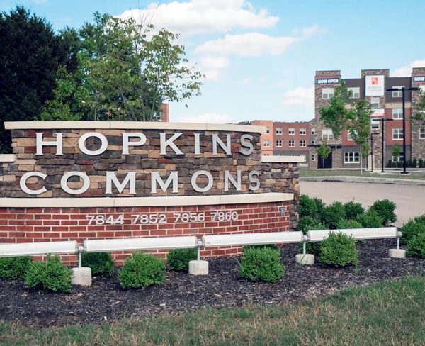 Hopkins-Commons apartment sign